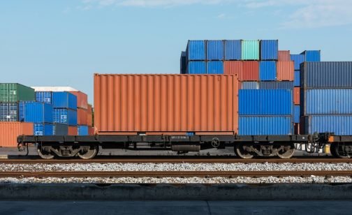 a railcar in the middle of transloading